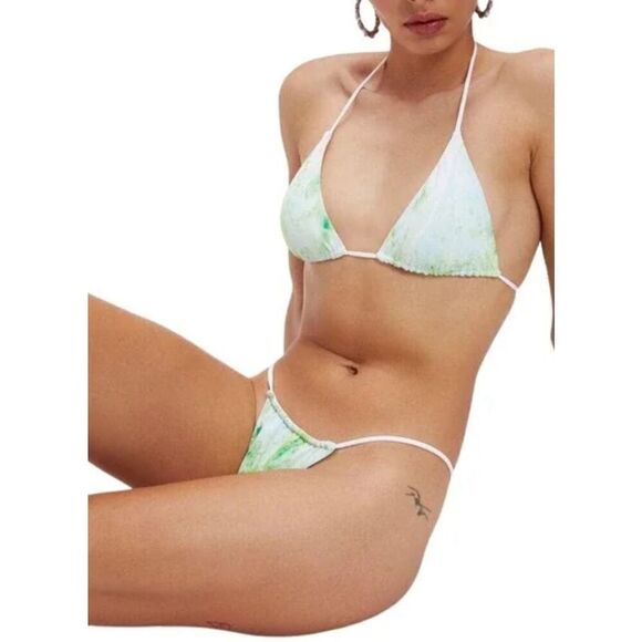 New. Good American green marble bikini. M-top/L-bottom . Retails $99 - Picture 7 of 14
